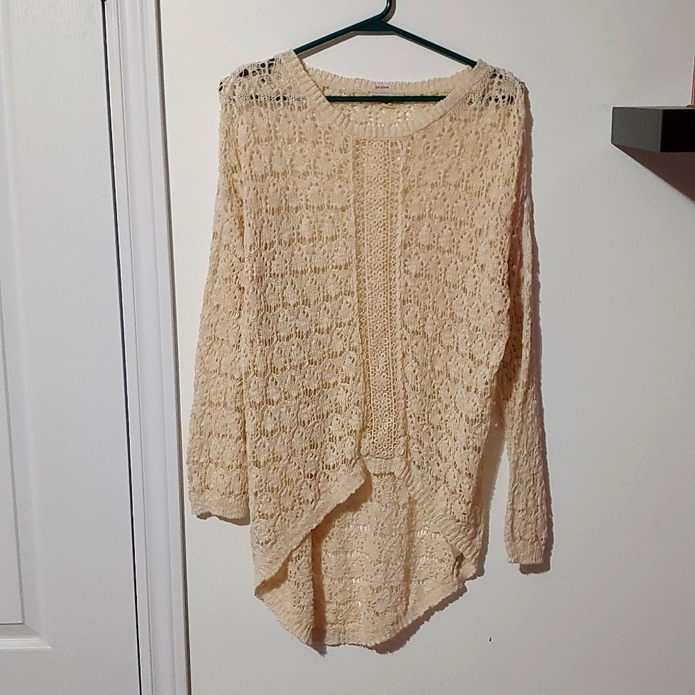 Lace cover-up long sleeve top